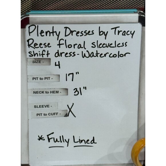 Plenty Dresses by Tracy Reese Watercolor Floral Sleeveless Shift Dress Size 4 - Picture 10 of 10